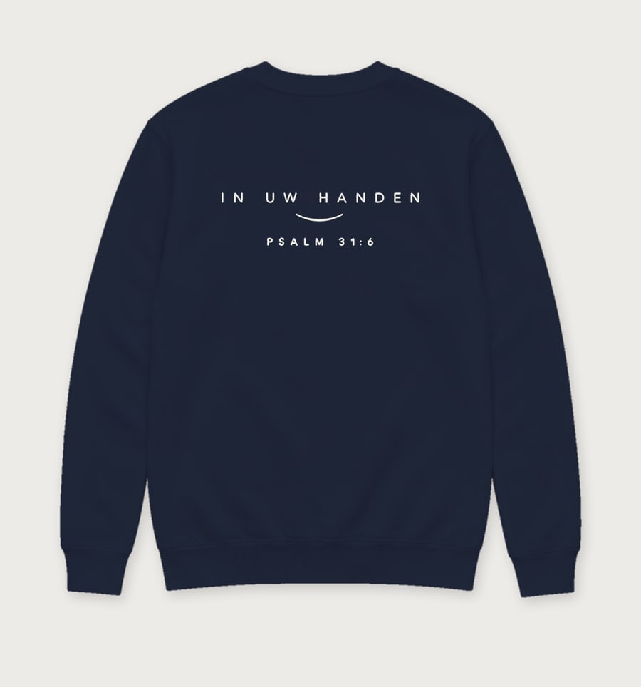 In Uw handen in Navy, achterkant