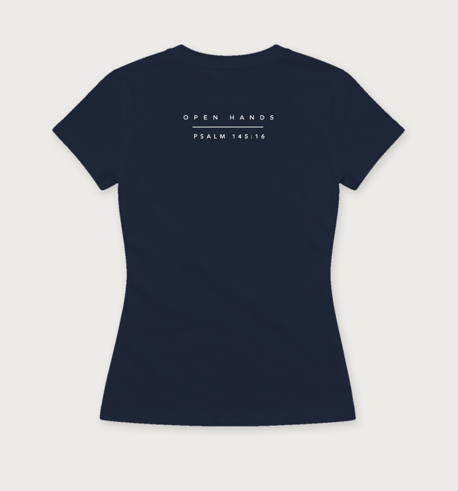 Open handen in Navy, achterkant
